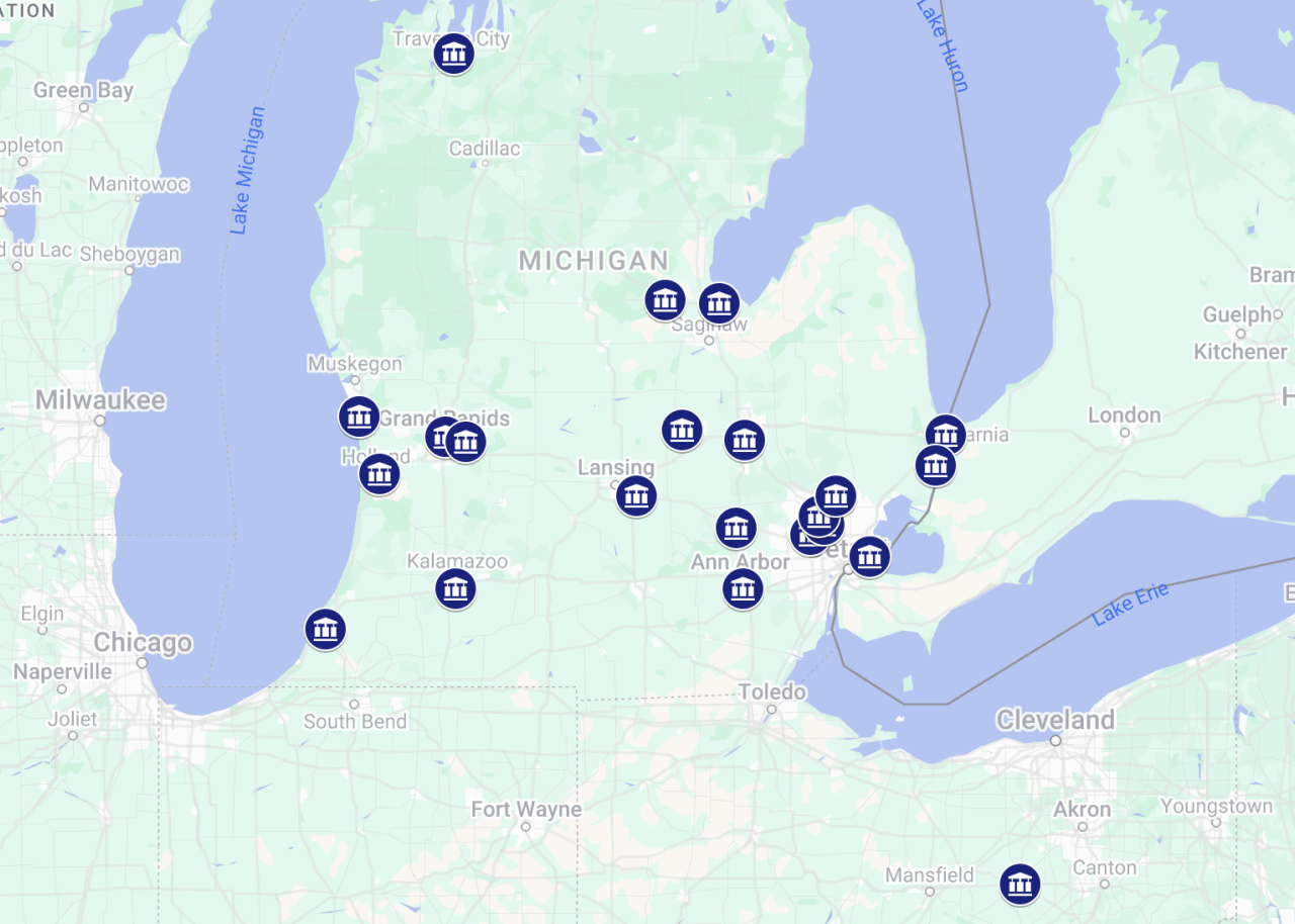 Michigan Region Location Map