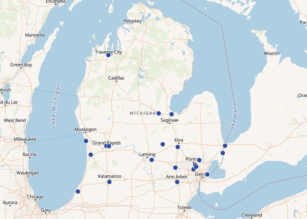 Michigan Region Location Map