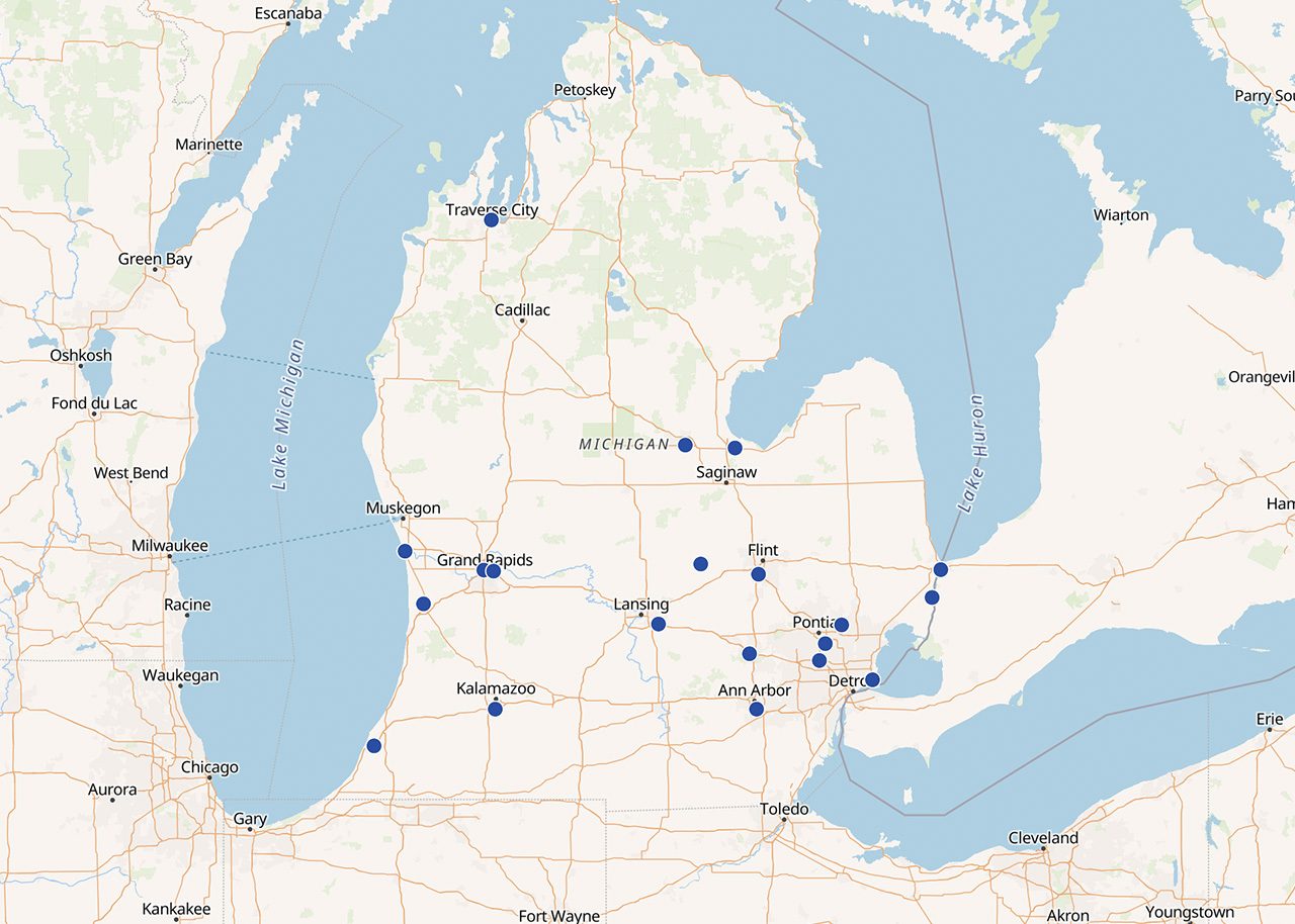 Michigan Region Location Map